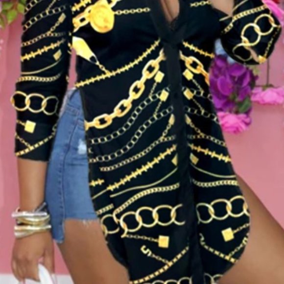 Chain Print Long Sleeve - Picture 1 of 1